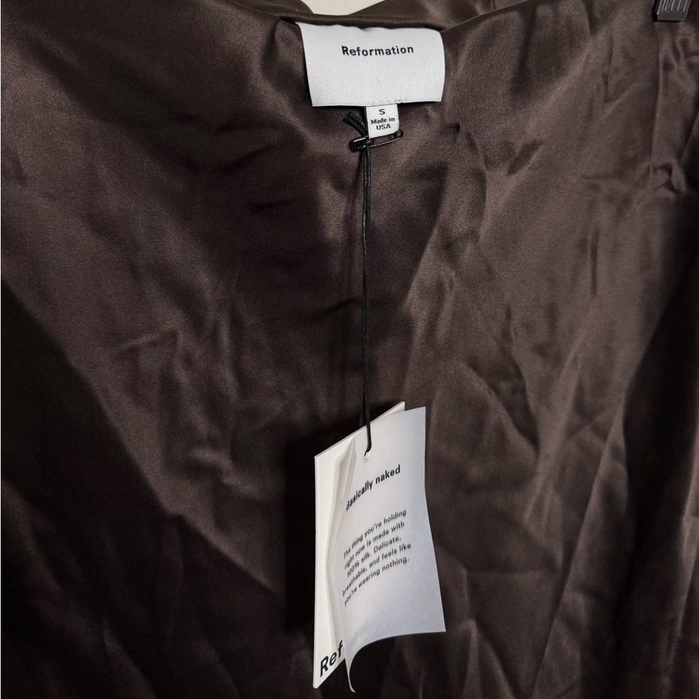 Reformation Carolina Silk Skirt in Black Bean - Picture 4 of 6
